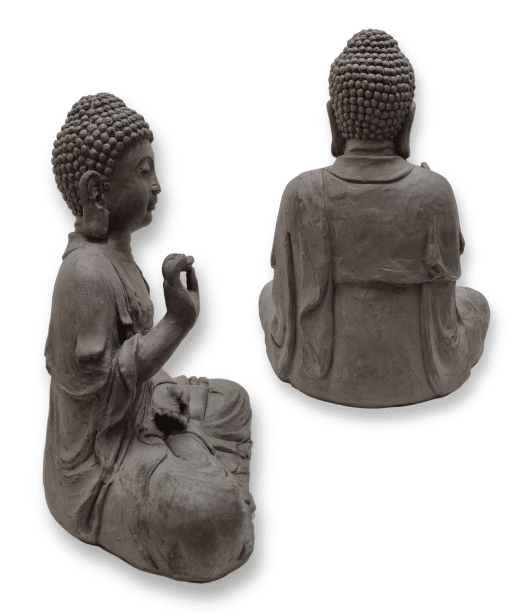 Boeddha Tuinbeelden voor Buiten – Boeddha beeld – Groot Donker Grijs Tuinbeeld – 63cm 3