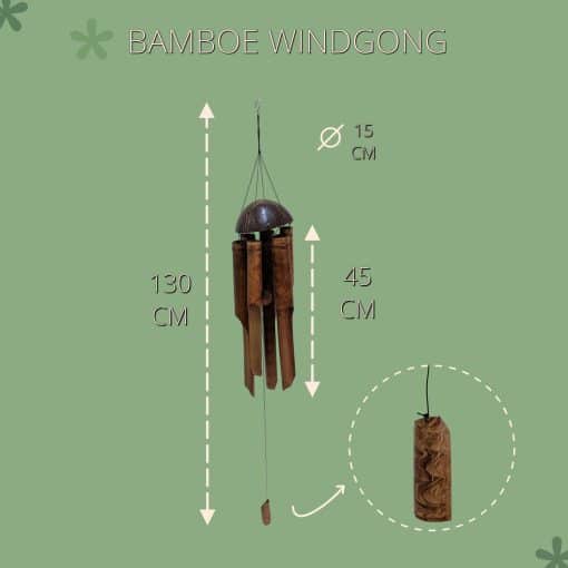 Bamboe windgong - Luxe Bamboo windorgel 130 cm 6