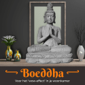 Boeddha beeld tuinbeelden voor buiten - Kwan Yin 74cm grijs 7