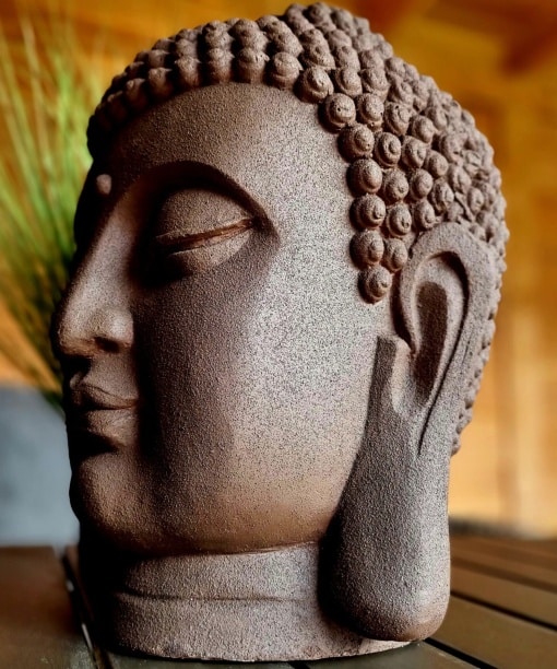 Boeddha Hoofd 42 cm - Boeddha Beeld roest kleur 3