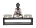 Waxinelichthouders glas Japanse decoratie Boeddha – 2 waxine lichthouders