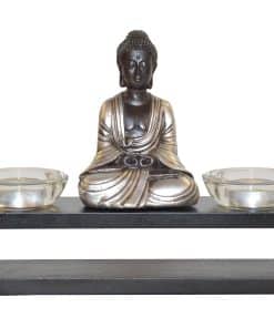 Waxinelichthouders glas Japanse decoratie Boeddha – 2 waxine lichthouders