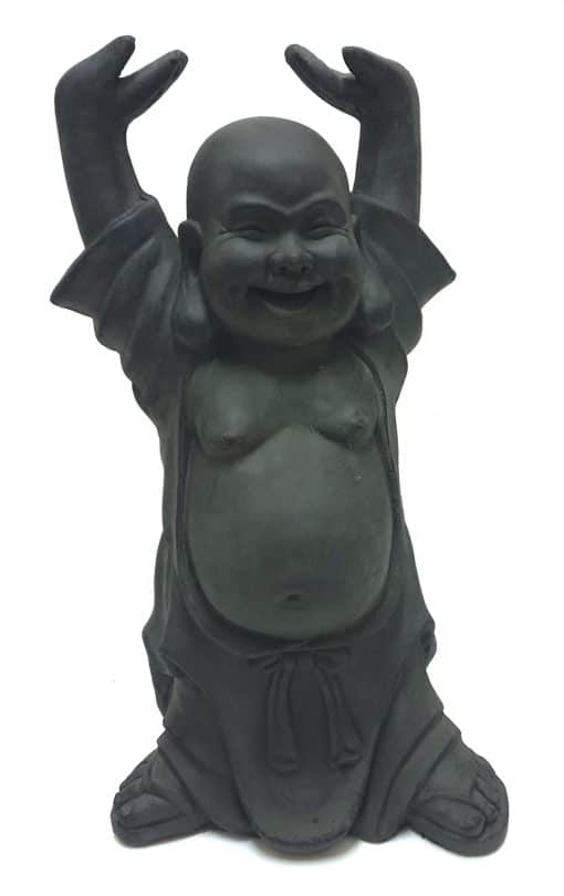 Boeddha beeld Hotei Boeddhabeeld 40 cm Donkergrijs