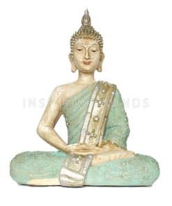 Boeddha beelden Thaise 30 cm groen polyresin