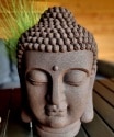 Boeddha Hoofd 42 cm - Boeddha Beeld roest kleur 4