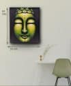 Schilderij wanddecoratie boeddha hoofd – schilderijen op canvas boeddha 60 cm groen 6
