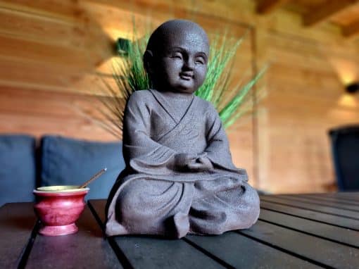 Boeddha beeld mediterende Shaolin 42cm limited Boeddhabeeld roestkleur 3