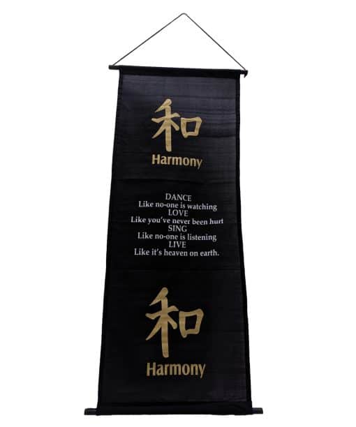 Tekst op doek harmonie – Banner 135 cm met harmony quote