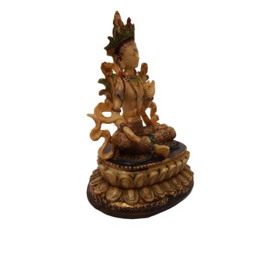 Boeddha decoratie beeldje Tara – 17cm hoog wit geel boeddhadecoratie beeld 4