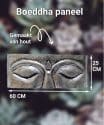 Houten decoratie paneel – Boeddha ogen zilver 60 cm 4