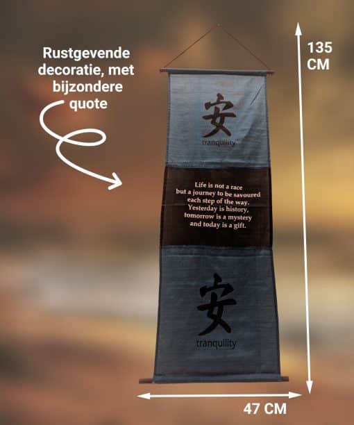 Tekst op doek kalmte – Banner 135 cm met tranquility quote 4