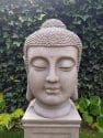 Japans Boeddha Hoofd 72 cm - Boeddha Beeld grijs