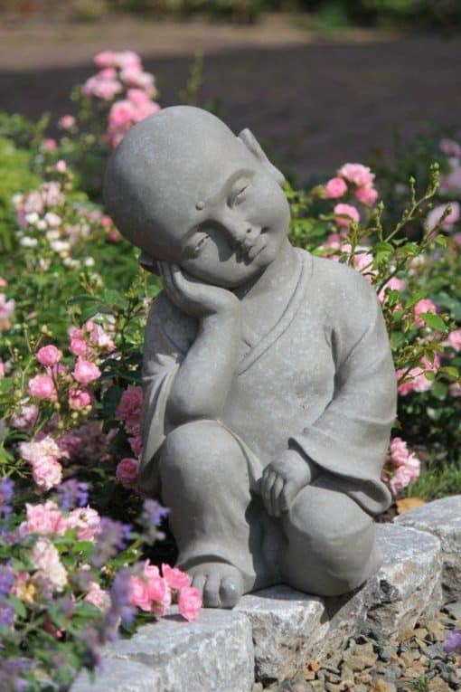 Kindermonnik boeddha sleeping grijs 42cm