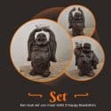 Boeddha beeldje binnen 11cm - Leuk boeddha beeld cadeau set 4