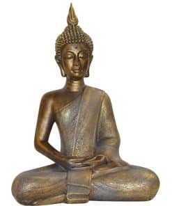 Thaise Boeddha beeld bronskleurig boeddhabeeld 42cm