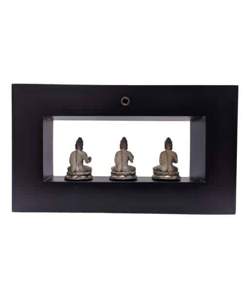Boeddhabeelden in lijst – 3 Boeddha meditatie brons 28 cm |Inspiring Minds 4