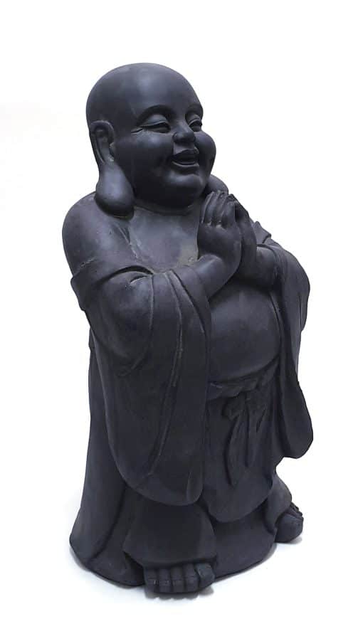 Boeddha beeld lucky staand – donkergrijs 59cm tuindecoratie boeddhabeeld mediterend 2