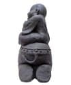 Shaolin monniken beeld – Donker grijs shaolin monnik op olifant 44 cm 3