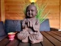 Boeddha Beeld Shoalin Mediterend - Boeddhabeeld 40 cm Limited Roest Kleur