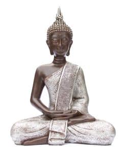 Thais Boeddhabeeld 43 cm - Boeddha Beeld zilverkleurig