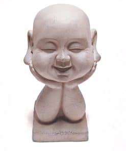 Happy Boeddha hoofd grijs 37 cm