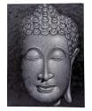 Schilderij wanddecoratie boeddha hoofd – schilderijen op canvas boeddha 80 cm grijs