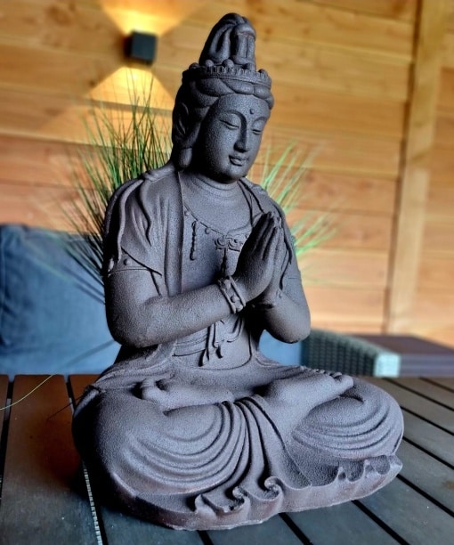 Boeddha beeld Kwan Yin mediterend 60cm 5