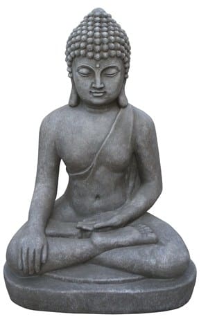 Zittend Boeddha beeld grijs 42cm