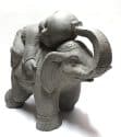 Shaolin monnik op olifant grijs - Boeddhabeeld 44 cm 4